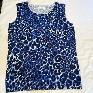 Blue animal Print Top